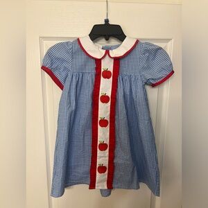4t GIRLS RED AND BLUE BACK TO SCHOOL BOUTIQUE DRESS